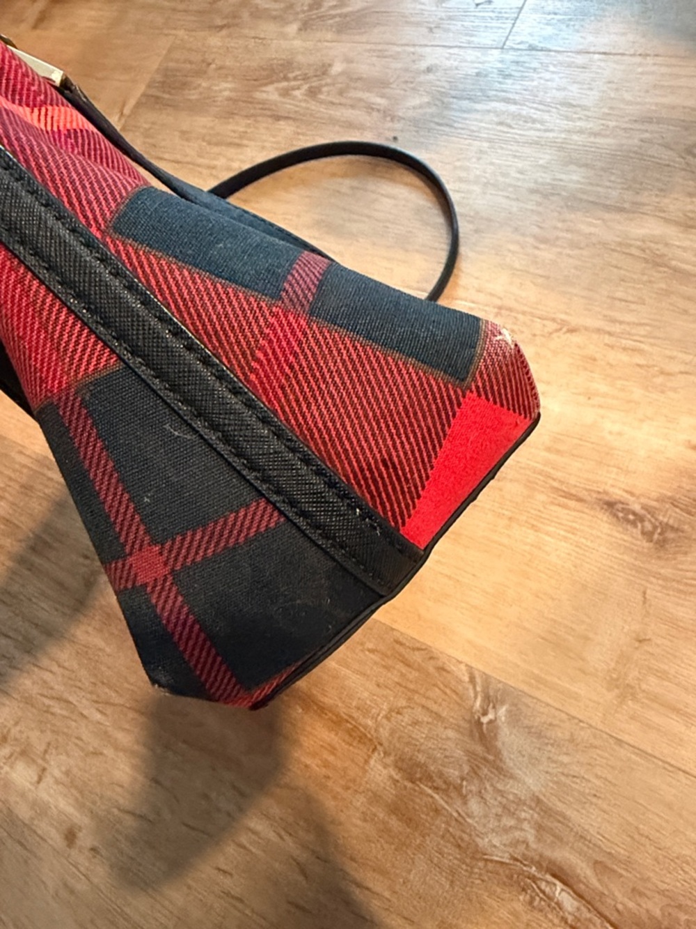 Kate Spade New York Newbury Lane Plaid Small Rachelle Red Plaid Satchel - Picture 3 of 7
